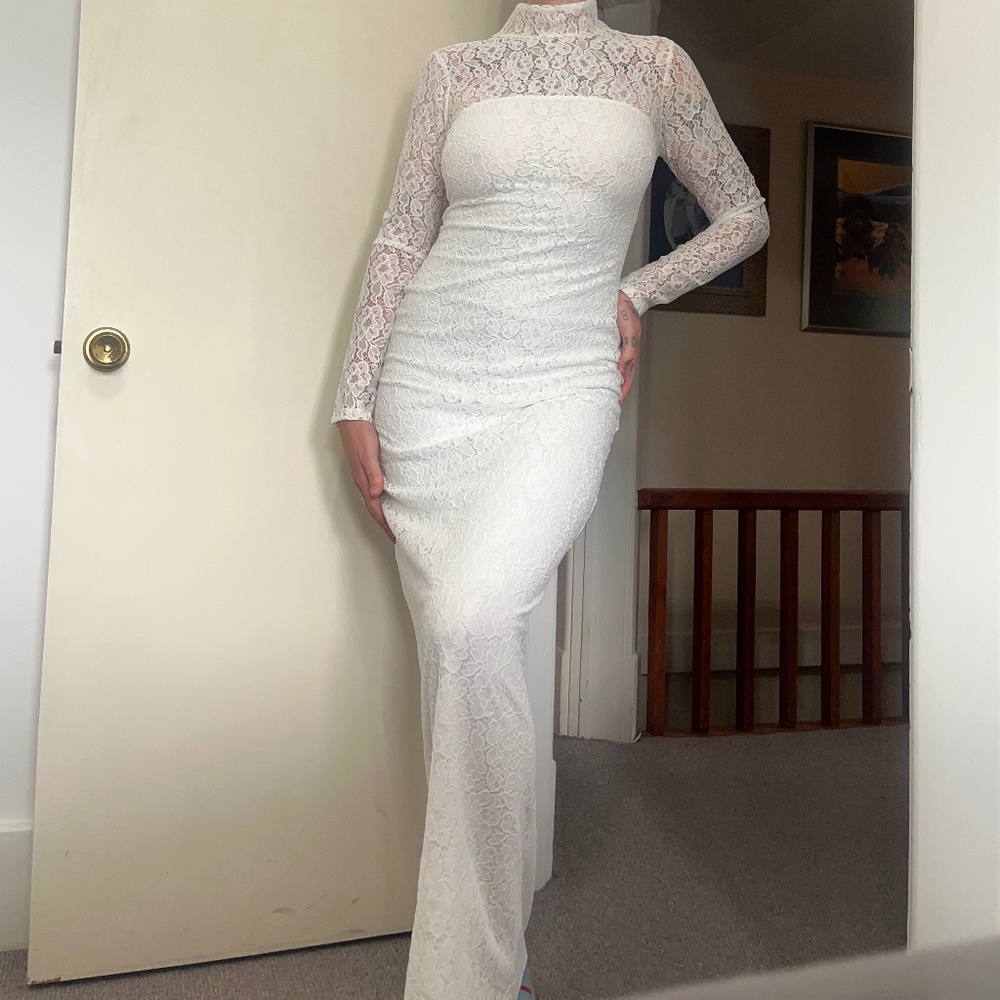 Reformation White Lace Wedding Dress